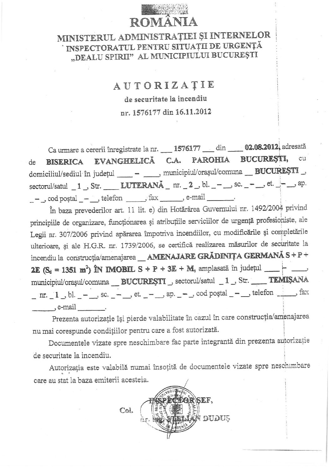 Autorizatie ISU gradi
